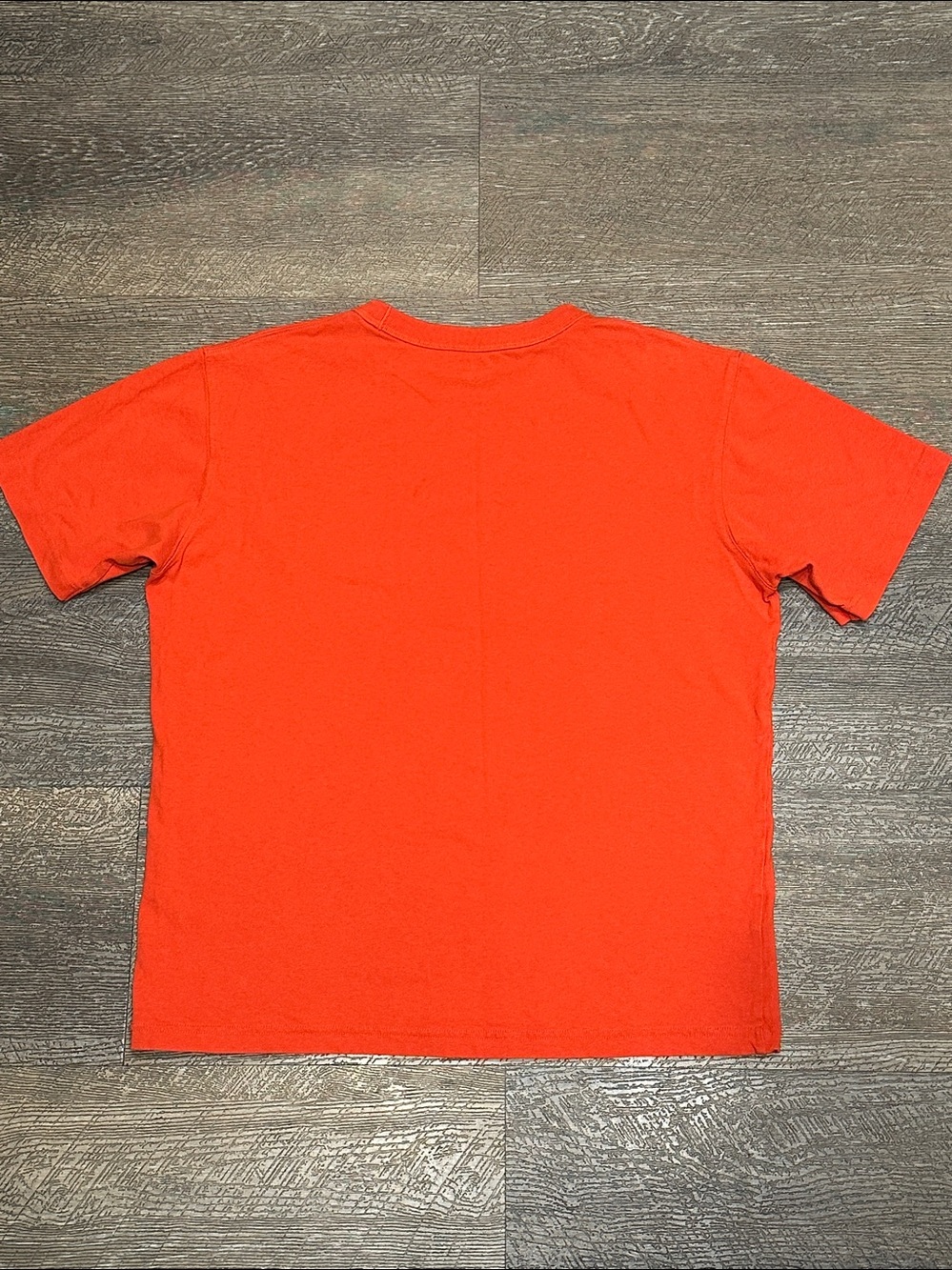 Three of Men's Crew Neck T-Shirts in Pale Orange/Warm Orange/Bright Orange M/L - Picture 5 of 7